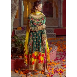 Brunswick Green Morpho Suit for Mehndi Mayun