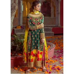 Brunswick Green Morpho Suit for Mehndi Mayun