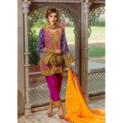 Magenta Morpho Party Dress