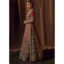 Dark Scatlet Marsh Lehenga