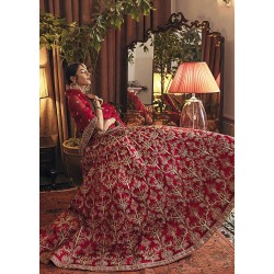 Deep Carmine Marsh Lehenga