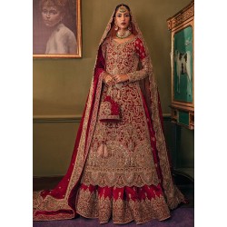 Carmine Marsh Lehenga