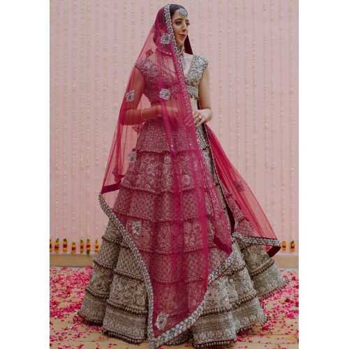 Ash Gray Marsh Lehenga