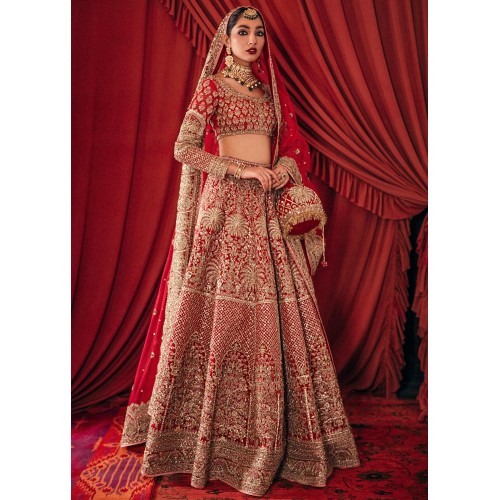 Alizarin Crimson Marsh Lehenga