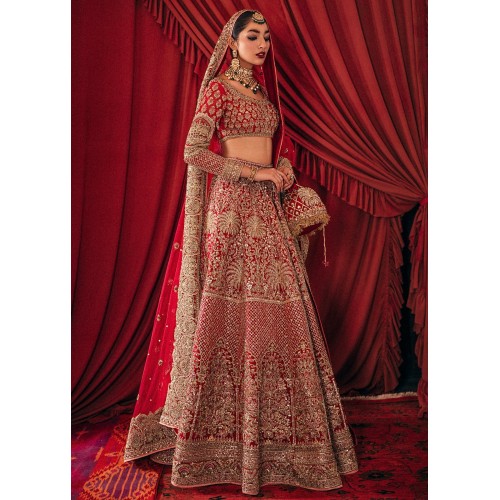 Alizarin Crimson Marsh Lehenga
