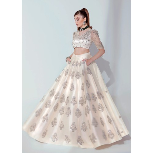 Baby Powder White Marsh Lehenga