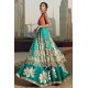 Coral Teal Balsam Lehenga