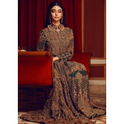 Dark Bottle Green Lily Gown