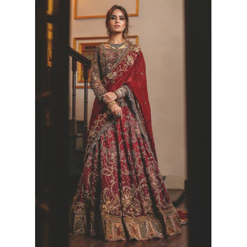 Carmine Lily Bridal Lehenga