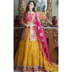Orange Yellow Julia Lehenga for Mehndi Mayun