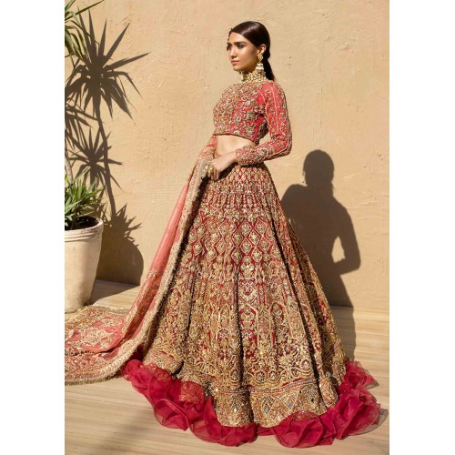 Fire Engine Red Julia Lehenga