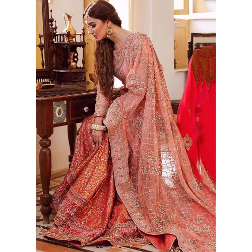 Coral Pink Monarch Gharara