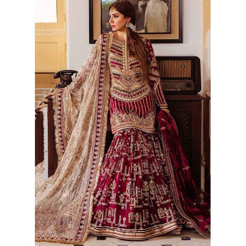 Burgundy Monarch Gharara