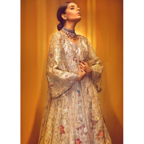 Off White Crocus Lehenga