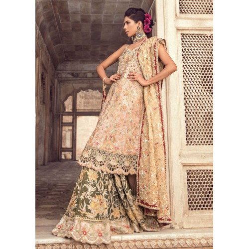 Rifle Green Crocus Lehenga