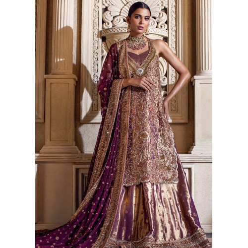 Maximum Red Purple Crocus Lehenga
