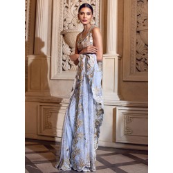 Periwinkle Crocus Saree