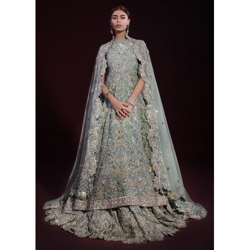 Mint Crocus Lehenga