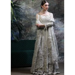 White Smoke Crocus Lehenga