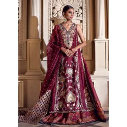 Burgundy Crocus Lehenga