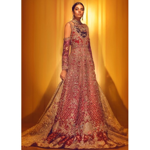 Penn Red Crocus Bridal Lehenga