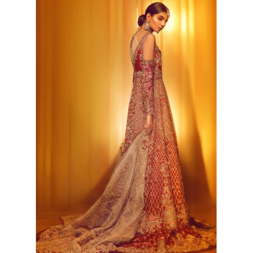 Penn Red Crocus Bridal Lehenga