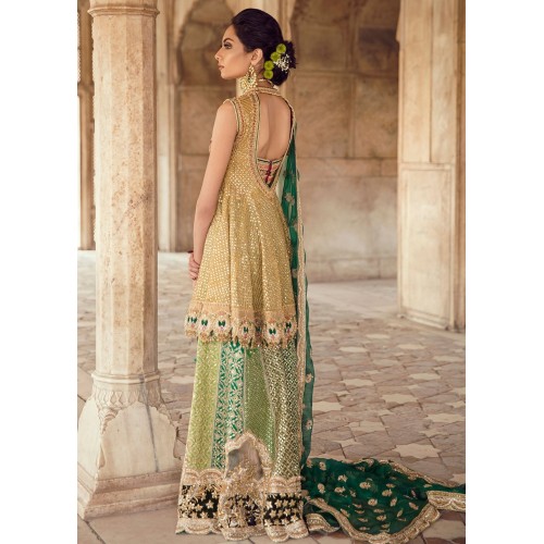 Soft Yellow Crocus Peplum With Dhaka Pajama