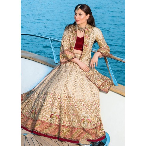Splashed White Crocus Jacket Lehenga Choli Splashed White Crocus Jacket Lehenga Choli