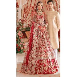 Amaranth Red Zinnia Anarkali