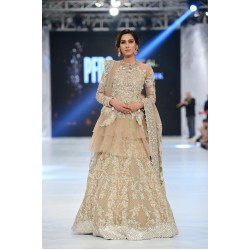 Beige Scilla Peplum Lehenga