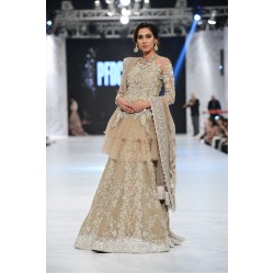 Beige Scilla Peplum Lehenga