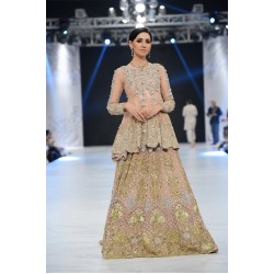 Crayola Peach Scilla Peplum Lehenga
