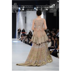 Crayola Peach Scilla Peplum Lehenga