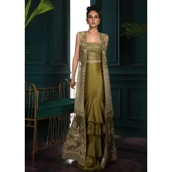 Spanish Bistre Scilla Layered Gown