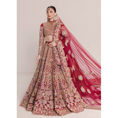 Deep Cardinal Adonis Lehenga