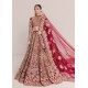 Deep Cardinal Adonis Lehenga