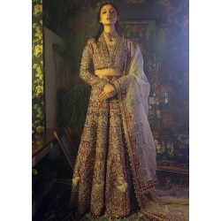 Dark Coral Adonis Lehenga