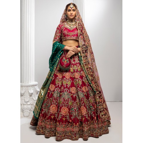 Deep Cardinal Adonis Lehenga Choli