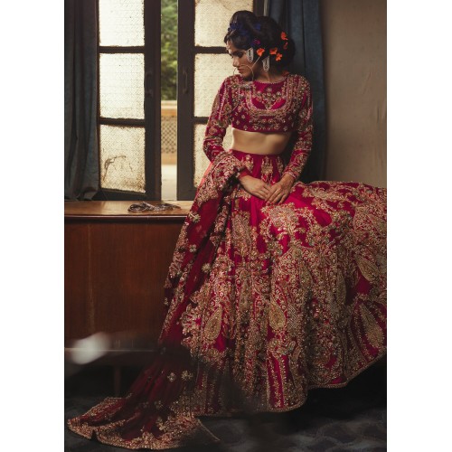 Raspberry Adonis Lehenga Choli