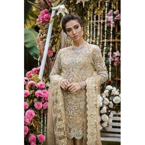 Peach Yellow Argus Lehenga