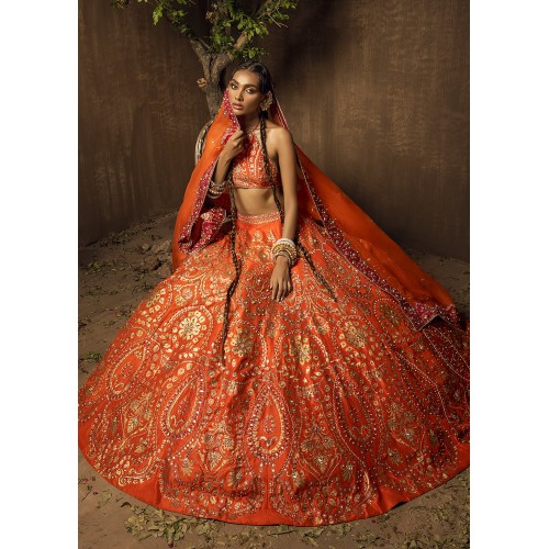 Orange Adonis Lehenga