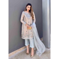 Light Peach Argus Party Wear