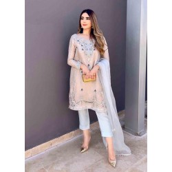 Light Peach Argus Party Wear