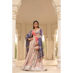 Tea Rose Freesia Lehenga