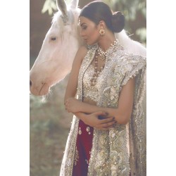 Pastel Gray Freesia Lehenga