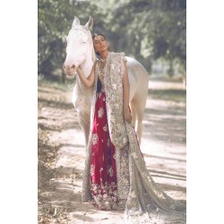 Pastel Gray Freesia Lehenga