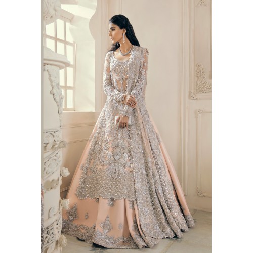 Peach Orange Freesia Lehenga