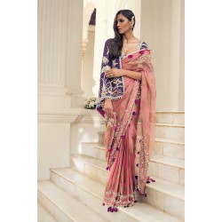Light Coral Freesia Saree