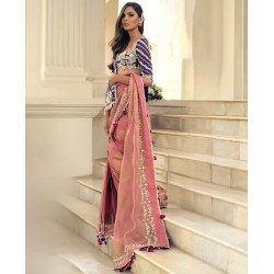 Light Coral Freesia Saree