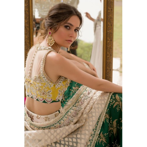 UP Forest Green Freesia Lehenga